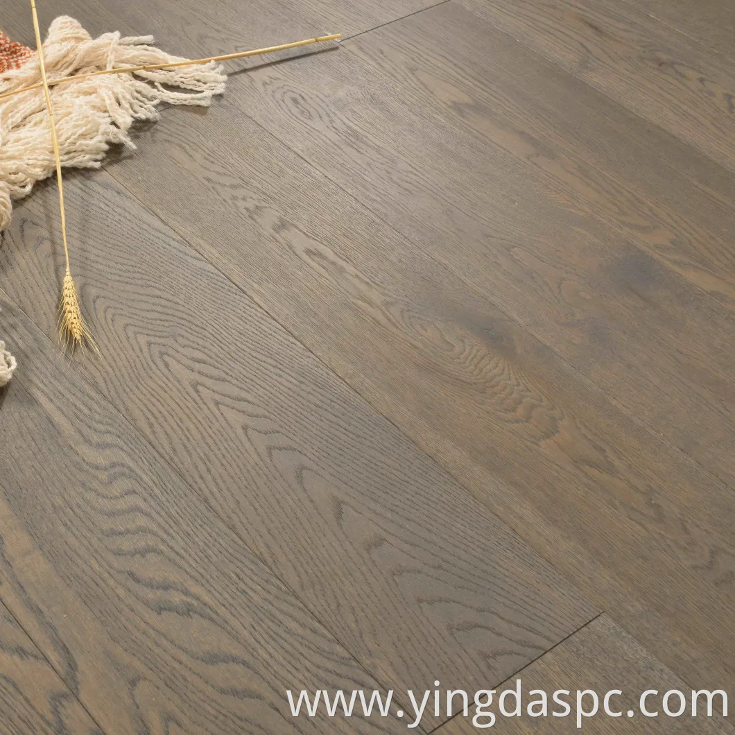 Dark Brown Dirt-Resistant Oak Timber Engineered Parquet Wood Flooring